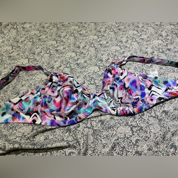 Fantasie bikini top underwire purple geometric print 38G 4D DDDD - Picture 1 of 5